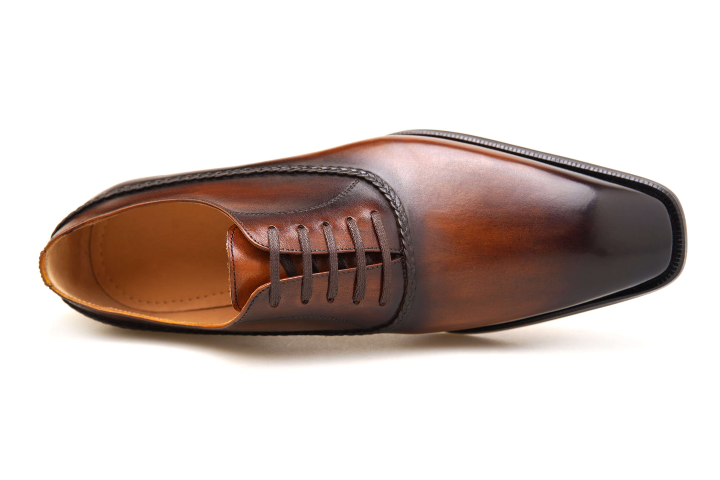 KOSS ATELIER Braided Balmoral Brown shoes with a sleek leather finish and stylish design