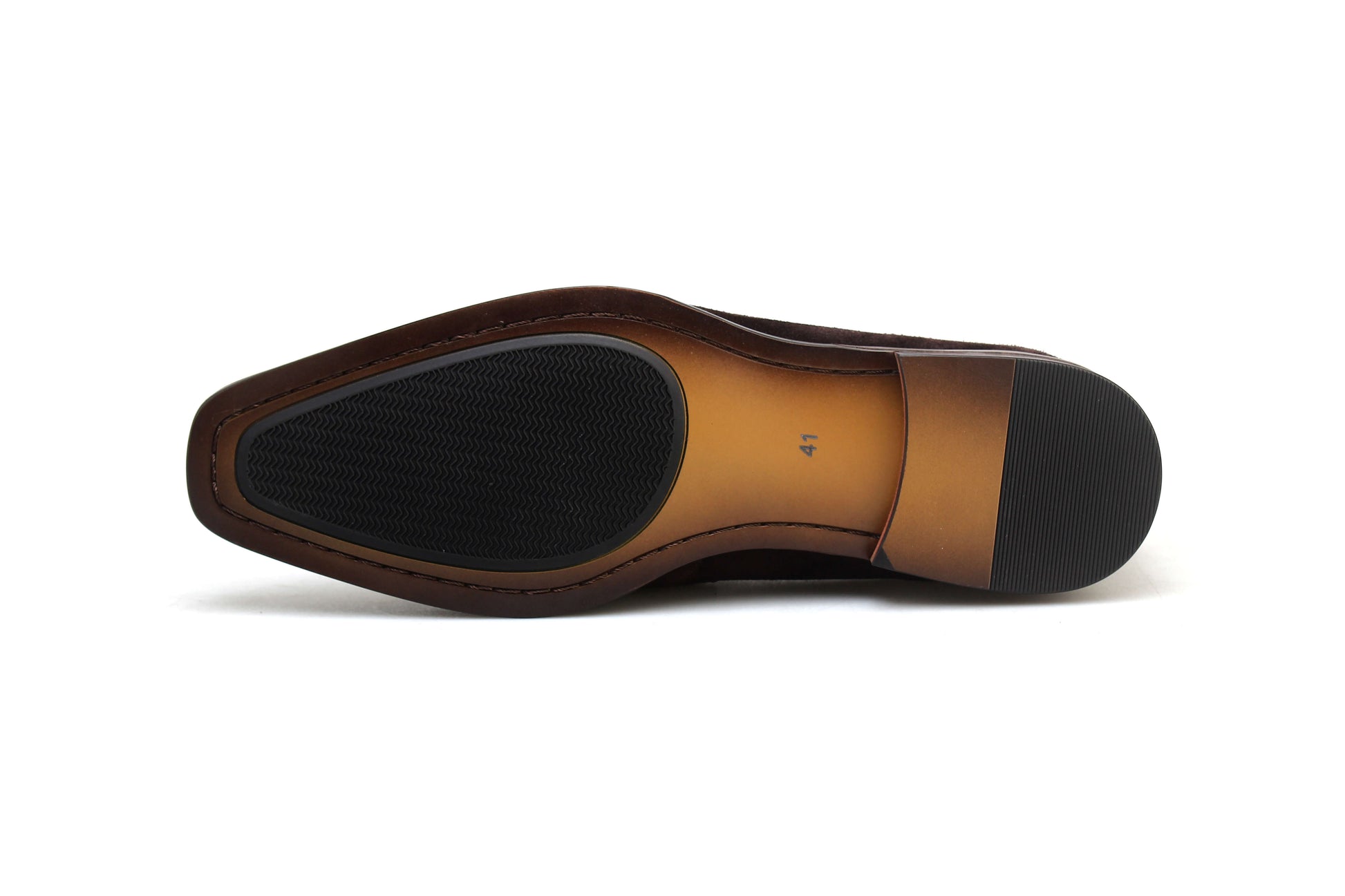 Brown suede shoes with wood detail featuring a sleek sole design for stylish comfort