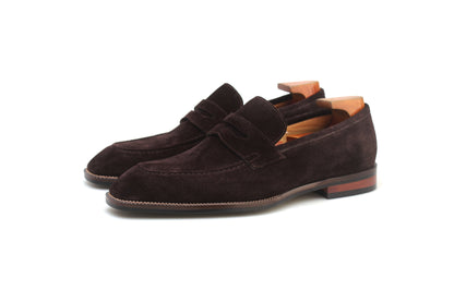 KOSS ATELIER brown suede shoes with wood detail for stylish and comfortable wear
