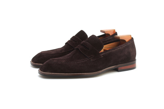 KOSS ATELIER brown suede shoes with wood detail for stylish and comfortable wear