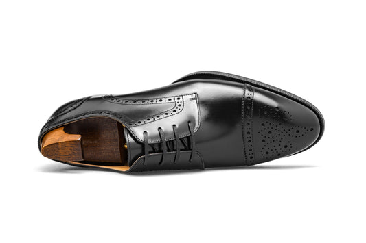 Elegant KOSS ATELIER Cap-Toe Oxford shoes for weddings in polished black leather