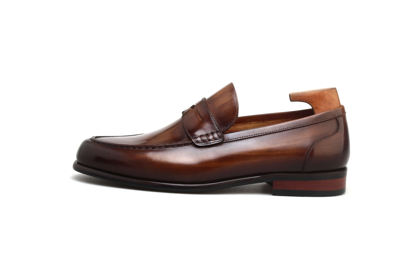 Classic brown penny loafers men by KOSS ATELIER with elegant design and comfortable fit