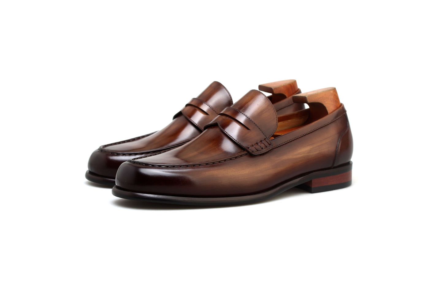 KOSS ATELIER classic brown penny loafers men with sleek design 