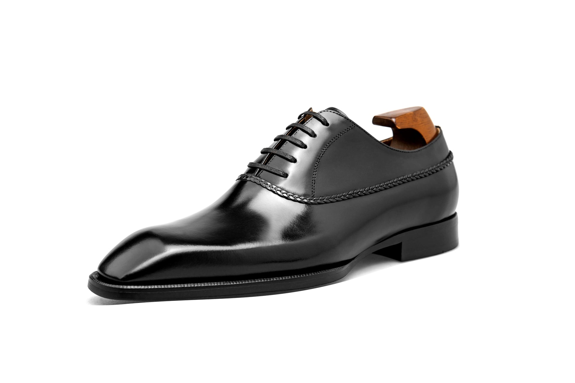 Elegant black Balmoral oxfords with a sleek design and polished finish for formal occasions