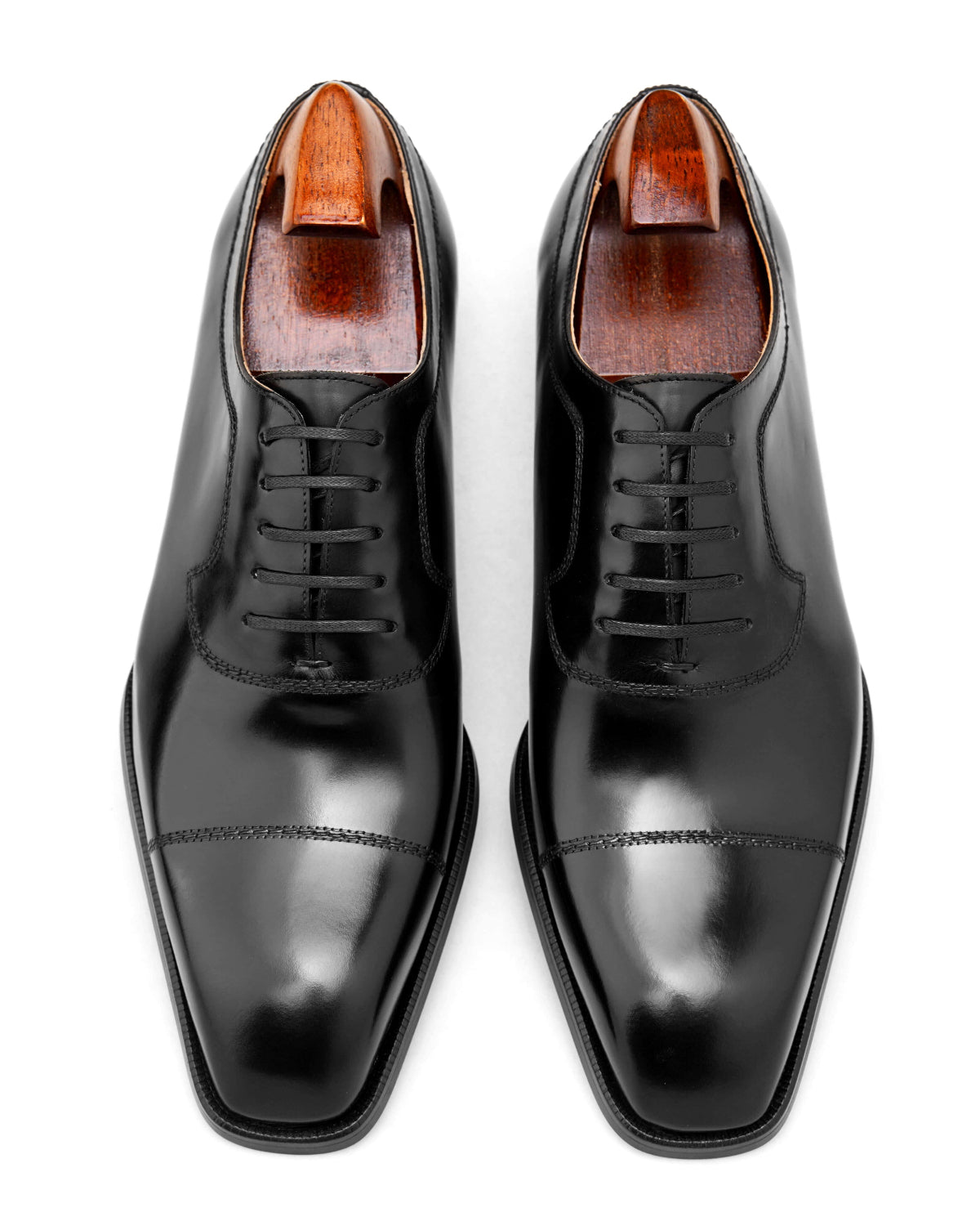 Gloss Oxford Black Shoes by KOSS ATELIER with polished leather finish and elegant design