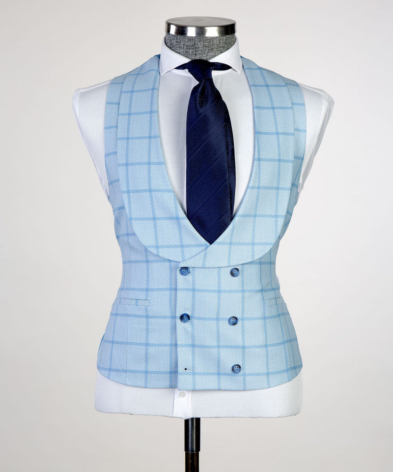 Sky blue business suit