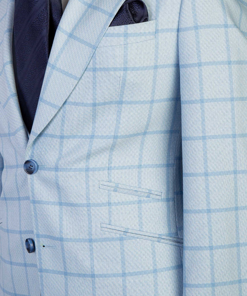 Sky blue business suit