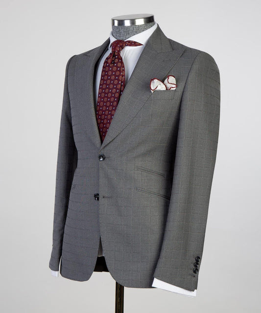 Men’s Grey Plaid Suit