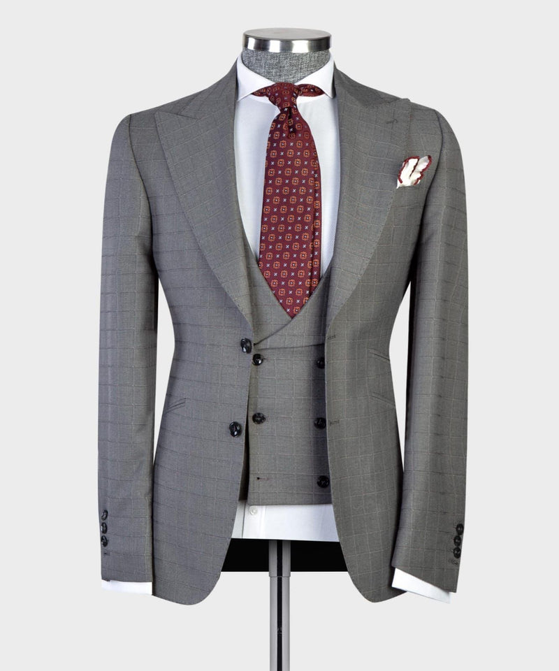 Men’s Grey Plaid Suit