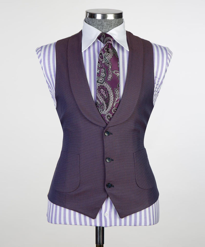 3 pieces Purple Business suit Vest