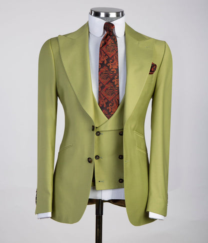 Men’s Three pieces Green Royal Suit