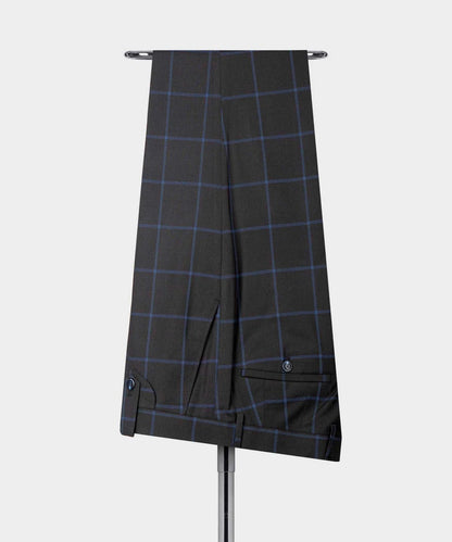 KOSS ATELIER tailored trousers from a dark blue three piece suit with blue windowpane check hanging