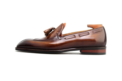 KOSS ATELIER premium brown loafer shoes with stylish tassel detail and sleek design