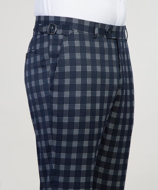 KOSS ATELIER tailored plaid suit for men featuring stylish side adjusters for a perfect fit